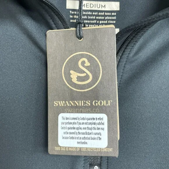 NEW Swannies Golf Men's M Vandykes Black Hoodie Sweatshirt G1548 - Picture 9 of 13